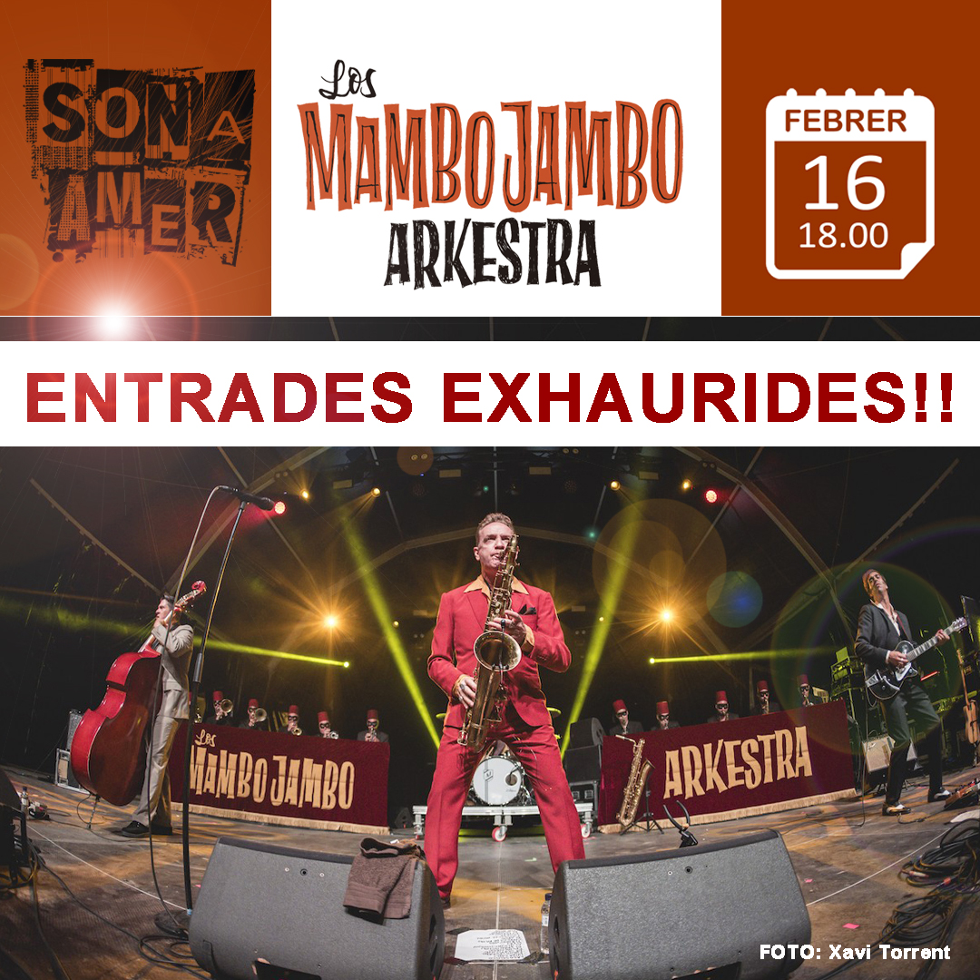 sonaamerfest's tweet photo. ATENCIÓ: Entrades exhaurides pel Concert de Los Mambo Jambo Arkestra.
Diumenge 16 de febrer al Teatre El Casal d'Amer.
Més informació al tel. 622337255 o a info@ideagc.com
#soldout
#Amer
#FemCoses
#Ideagc https://t.co/HrTnSozrGl