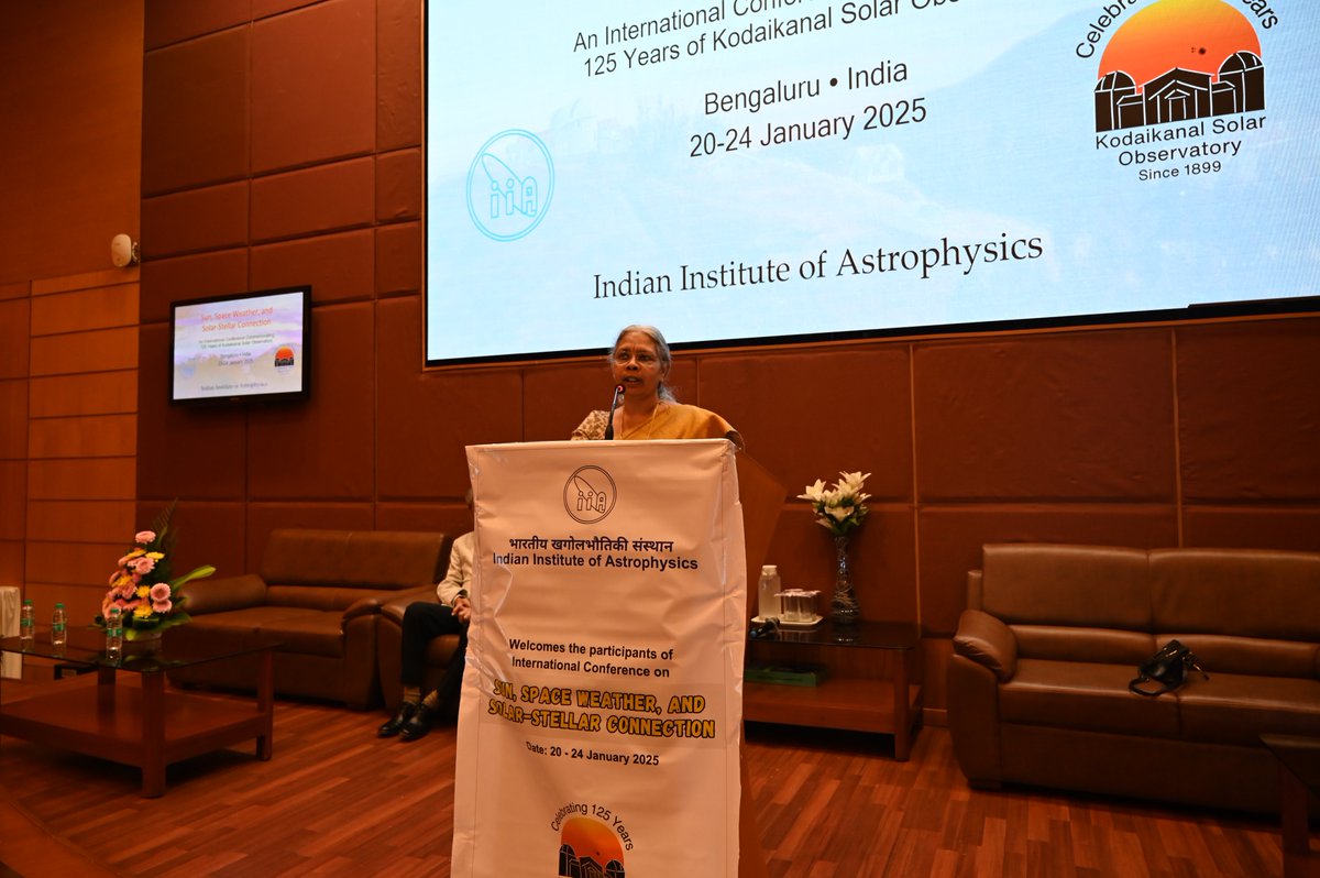 IIABengaluru's tweet photo. We welcome participants of the "Sun, Space Weather &amp; Solar-Stellar Connection" Conference from 20-24 Jan. 
DST Secretary @karandi65, AS Kiran Kumar @ISRO, J. Leibacher &amp; others ... 1/n

@IndiaDST @DrJitendraSingh @karandi65 @PrinSciAdvGoI @fiddlingstars @Indus_SolPhy #KSO125 https://t.co/PPvYewYvA1