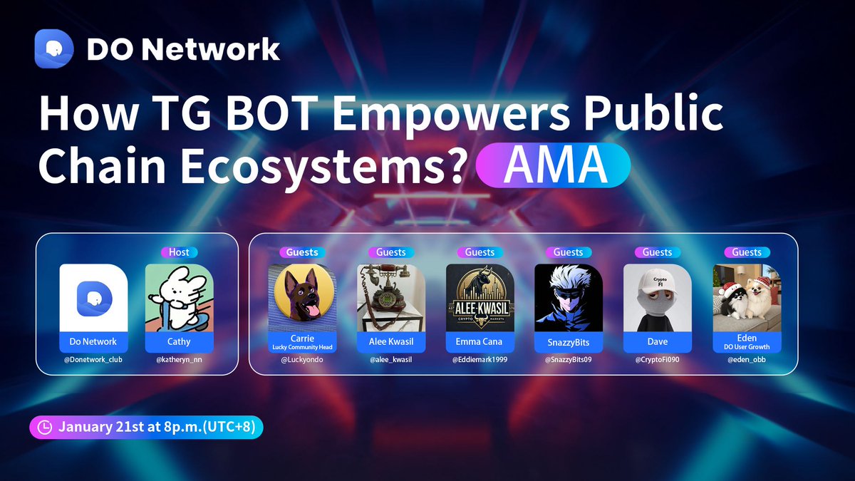 📢 Join Us for an Exclusive AMA!

Topic: How TG BOT Empowers Public Chain Ecosystems?

🗓 Date: January 21st
⏰ Time: 12:00 AM UTC

🎙 Special Guests:
@Luckyondo
@eden_obb
<a href="/CryptoFi090/">DAVE</a>
<a href="/SnazzyBits09/">D_SNAZZYBITS 🇧🇪</a>
<a href="/Eddiemark1999/">𝙆𝙞𝙙 𝙍𝙖𝙟</a>
<a href="/alee_kwasil/">Аlee Ҡωαѕil</a>

🤔What will we cover?
In this AMA, we’ll explore how