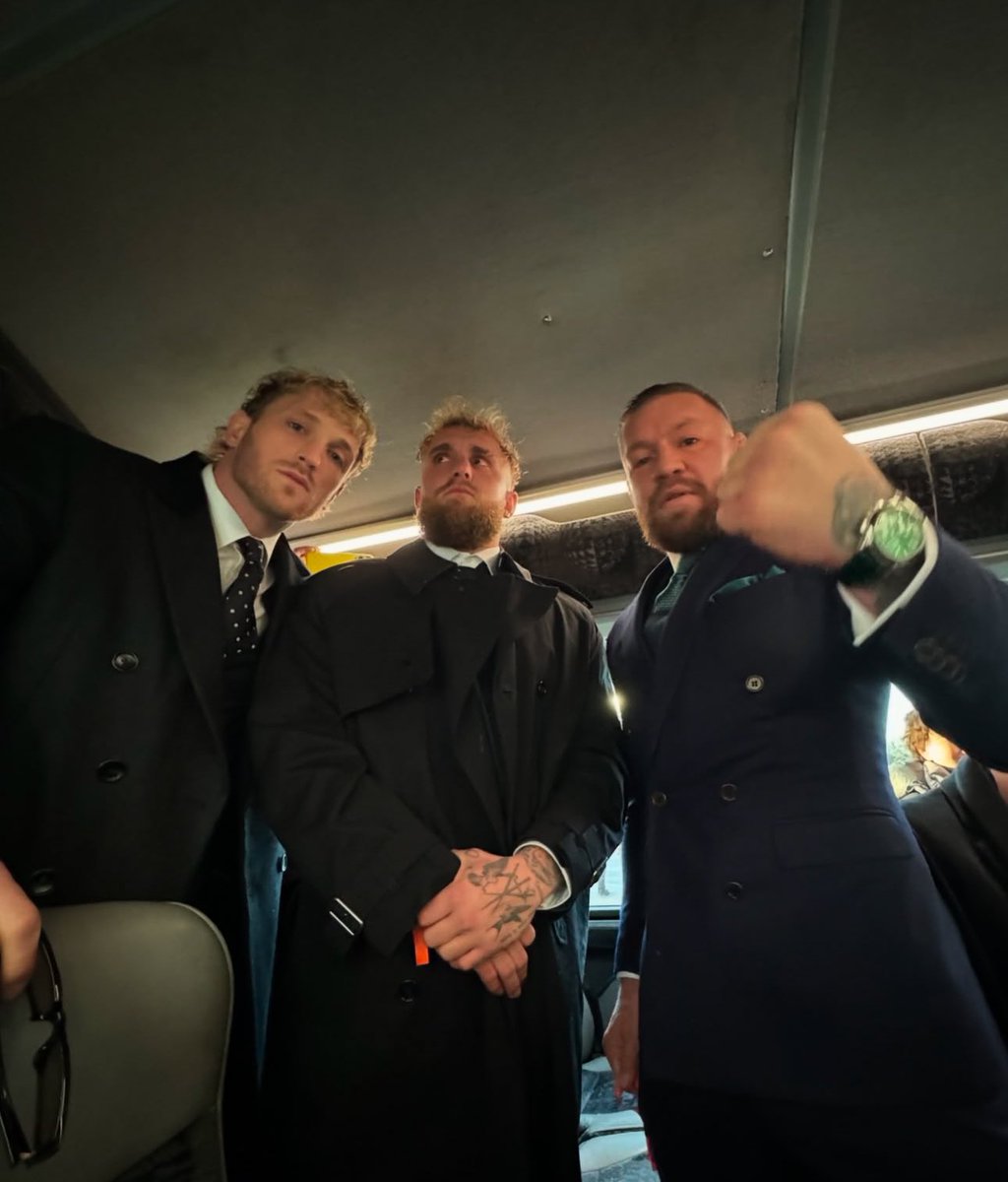 Dexerto's tweet photo. Logan Paul, Jake Paul, and Conor McGregor together ahead of Trump’s inauguration https://t.co/0jPrw238m5