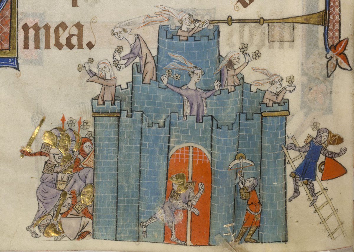 After a catapult barrage failed to damage the walls of Dunbar Castle, Agnes is said to have ordered her ladies-in-waiting to dust the ramparts to ridicule the English and their failed assault. 

blogs.bl.uk/digitisedmanus…