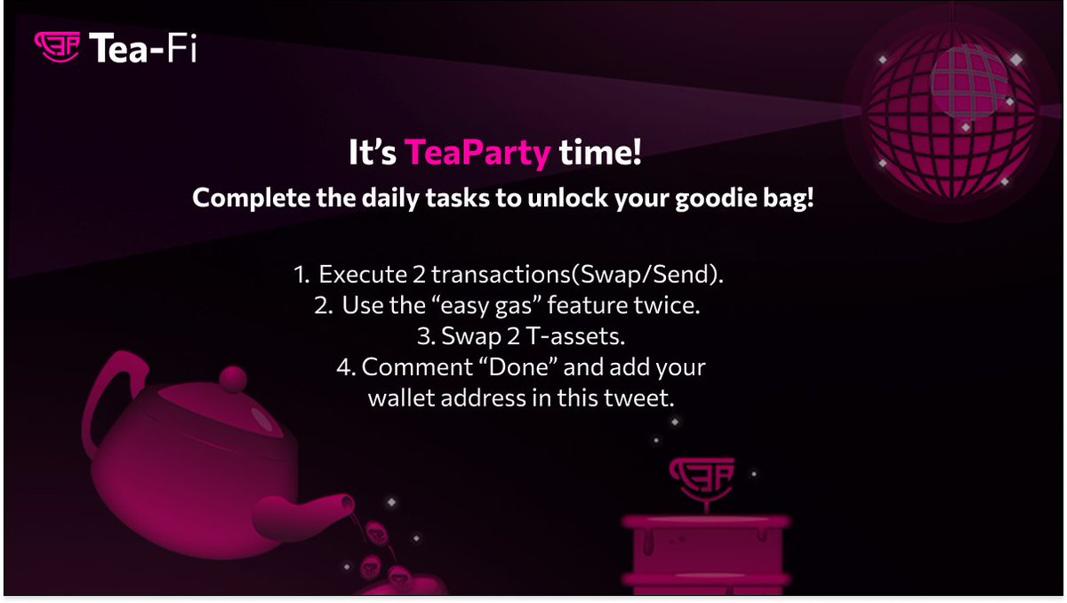TeaParty Day 6 is Here! 🌟

The TeaParty keeps rolling with fresh tasks to tackle today. Jump in, complete the tasks, and keep stacking rewards!
