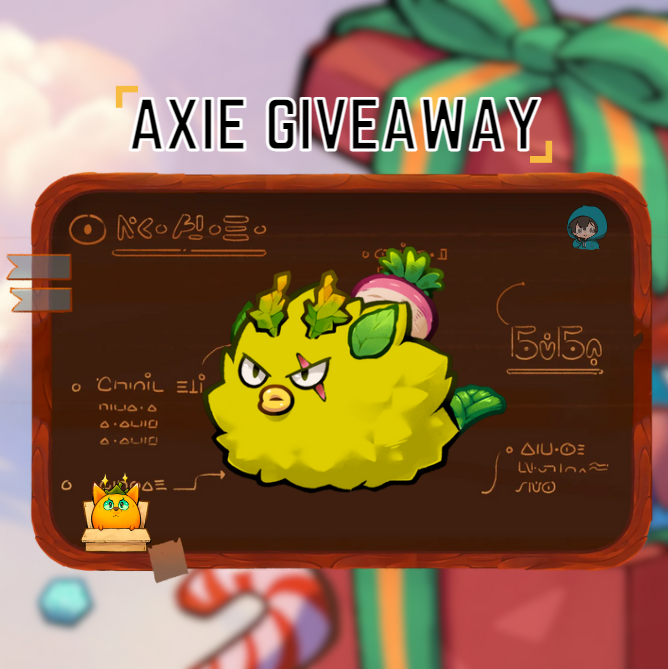 ADI_rys's tweet photo. 🎉 Axie Giveaway Alert! 🎉

Im giving away one of my beloved axie to 1 lucky winner! 🐾
How to Enter:
1️⃣ Follow me @ADI_rys 
2️⃣ Like &amp; Retweet this post
3️⃣ Tag 3 friends who loves @AxieInfinity and drop your Ronin Address (NO RNS)!
📅 Ends in 72 hours!

#Giveaway #AxieCreator https://t.co/OASCefPq16