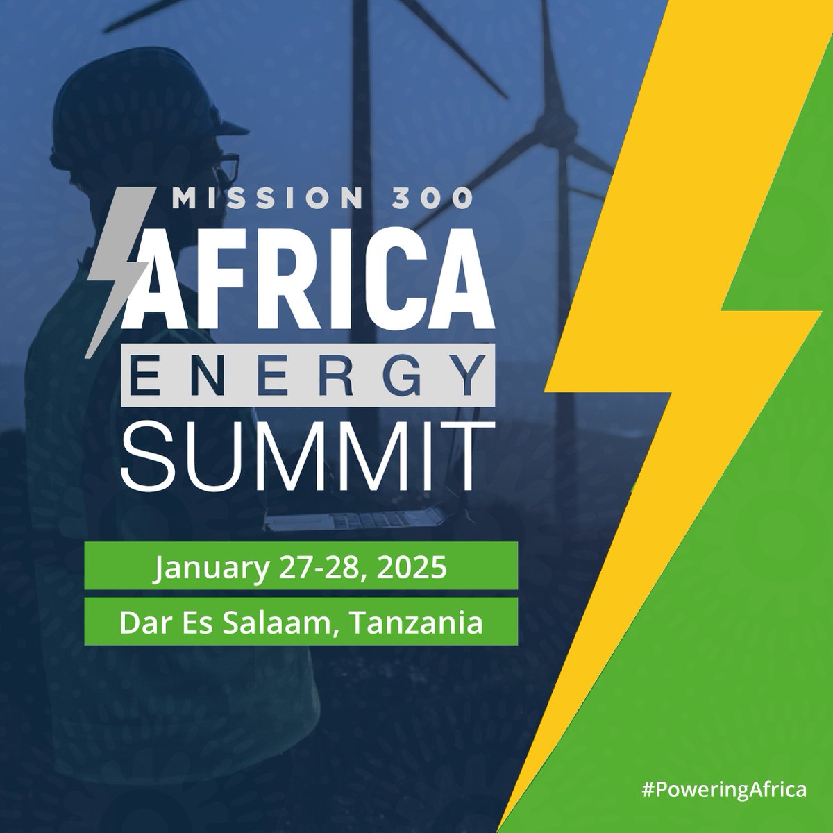 thisismugo's tweet photo. @ngangaj 
On Jan 27-28, leaders, policymakers, youth &amp; innovators unite in Dar es Salaam for the #Mission300 #AfricaEnergySummit to drive bold commitments &amp; actionable solutions to electrify 300M+ people in Africa.

@RockefellerFdn @EnergyAlliance @SEforALLorg @_AfricanUnion https://t.co/1OYt2Y6A18