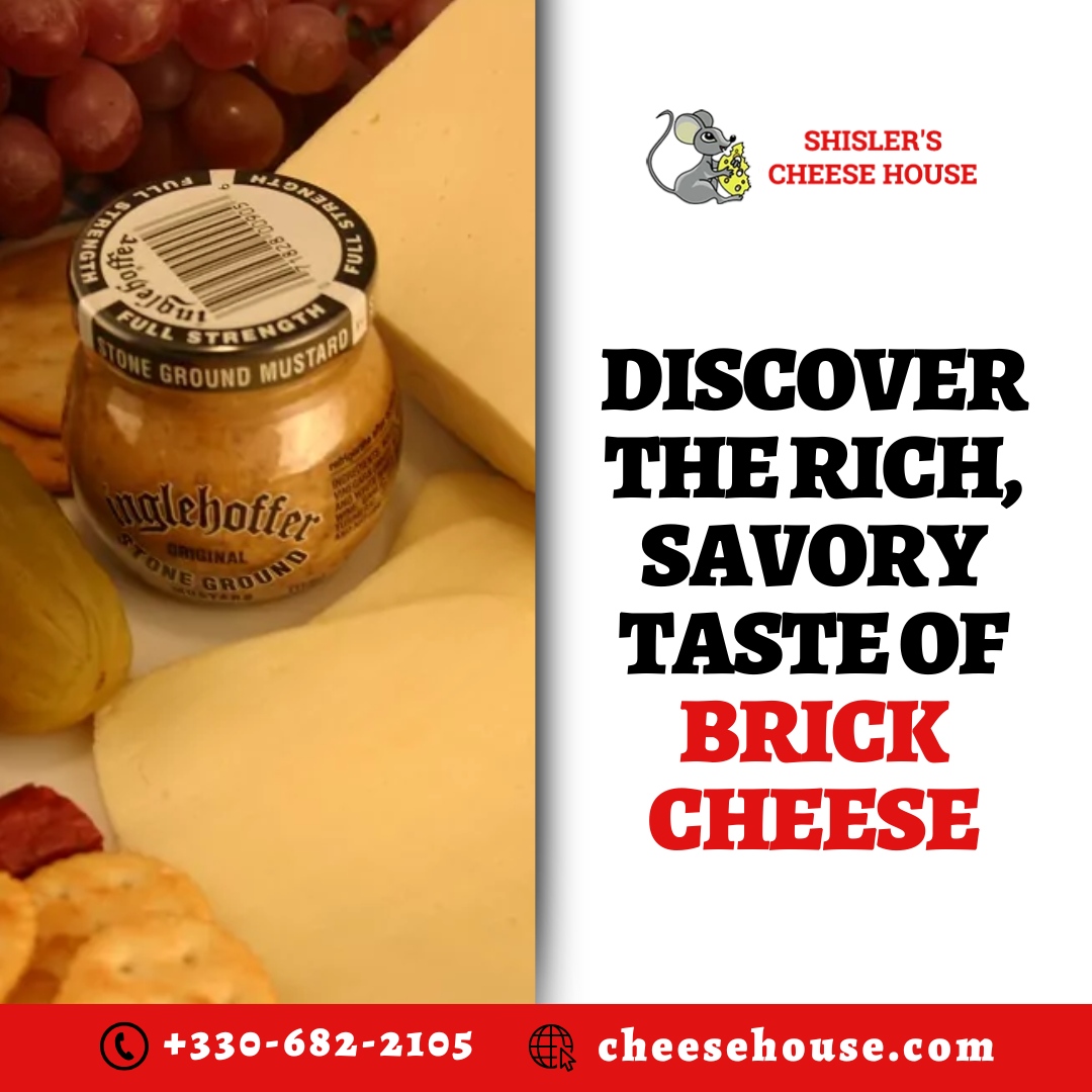 Discover the Rich, Savory Taste of Brick Cheese 🧀🔥
This semi-soft cheese offers a strong, tangy flavour that enhances any meal. Perfect for melting over dishes or enjoying with crackers. 

Order today and experience the richness of brick cheese!