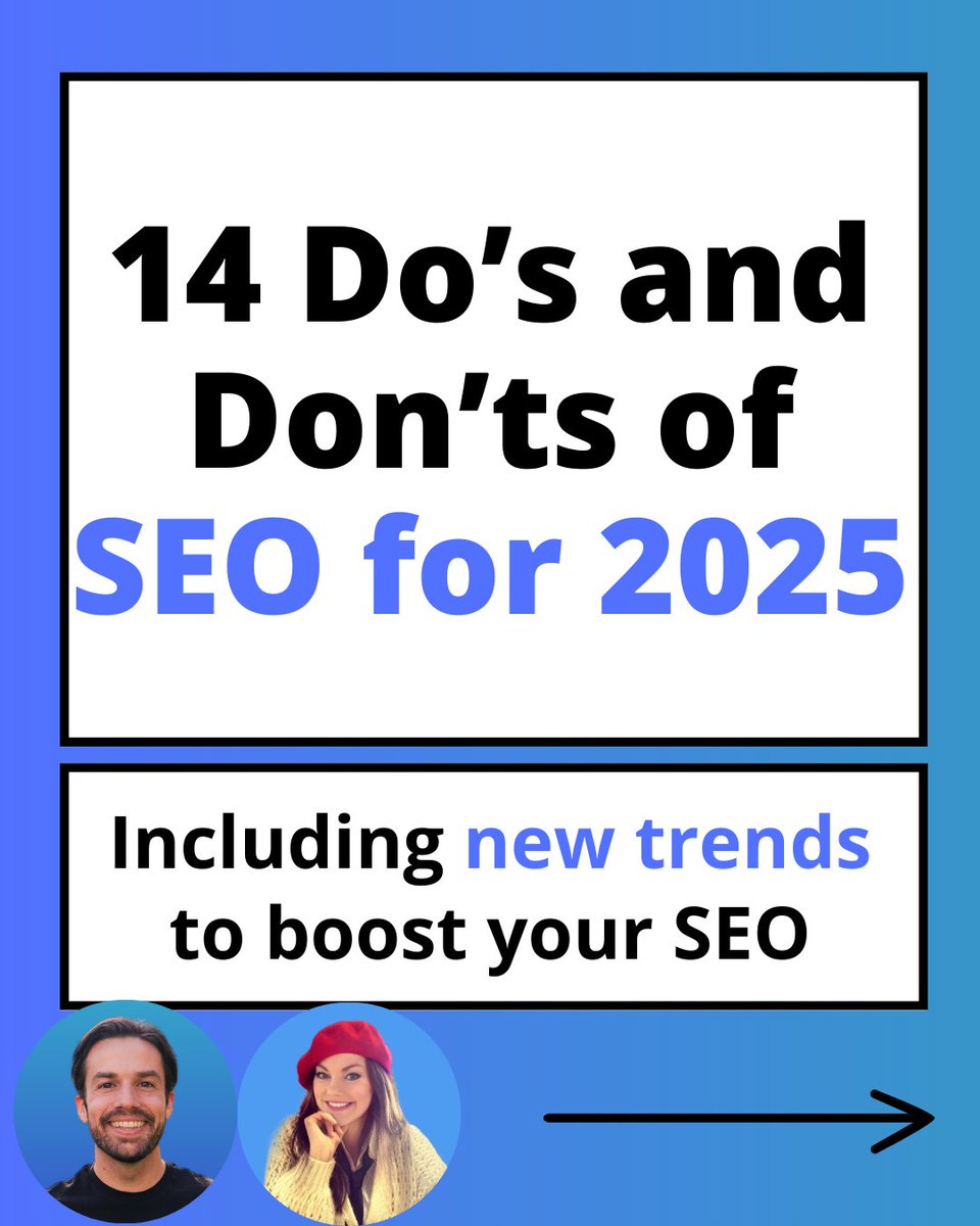 ConnorGillivan's tweet photo. SEO isn’t just about what you do, it’s about what you avoid.

A few missteps can undo all your hard work.

I know because I've made them before.

Here are 14 Dos and Don’ts to master SEO in 2025:

(Follow these to rank higher without the headaches) https://t.co/Lzu0KnYPQb
