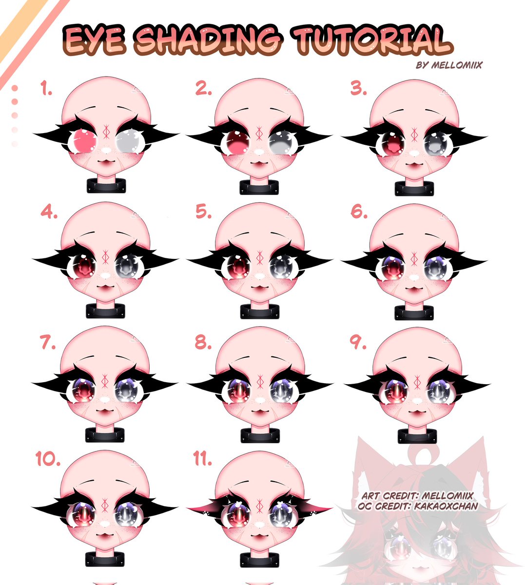 MelloMiix's tweet image. EYES TUTORIAL 🌸☁️  (or at least how i do them \(QwQ)/)
Hope it helps somehow 💕 #eyetutorial