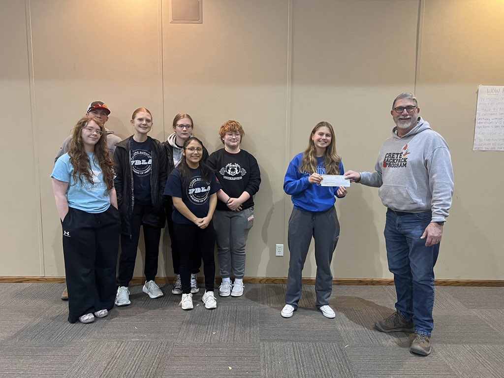 $728 donated to the Crete Backpack Program from Breakfast with Santa ✅  #CreteCardinals <a href="/NebraskaFBLA/">Nebraska FBLA</a>