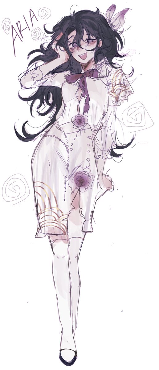 concept of my r1999 oc, shes an Orchestra conductor from vienna, 1914. I’ll make a proper character sheet of her soon! #Reverse1999