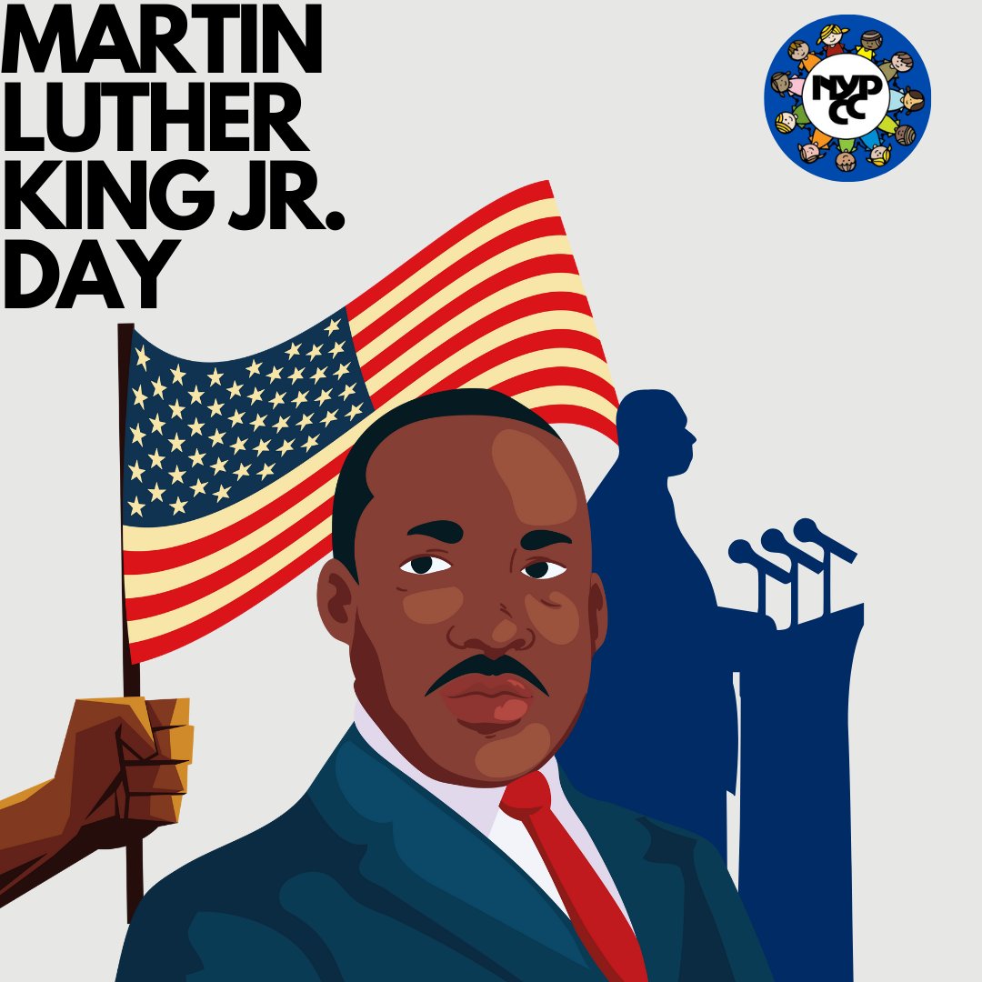 NYPCC1's tweet image. NYPCC honors the legacy of Dr. Martin Luther King Jr. today. Let us continue to strive for peace, equality, and creating a safe space for all.

#NYPCC #Unity #CaringfortheCommunity #MLKJr