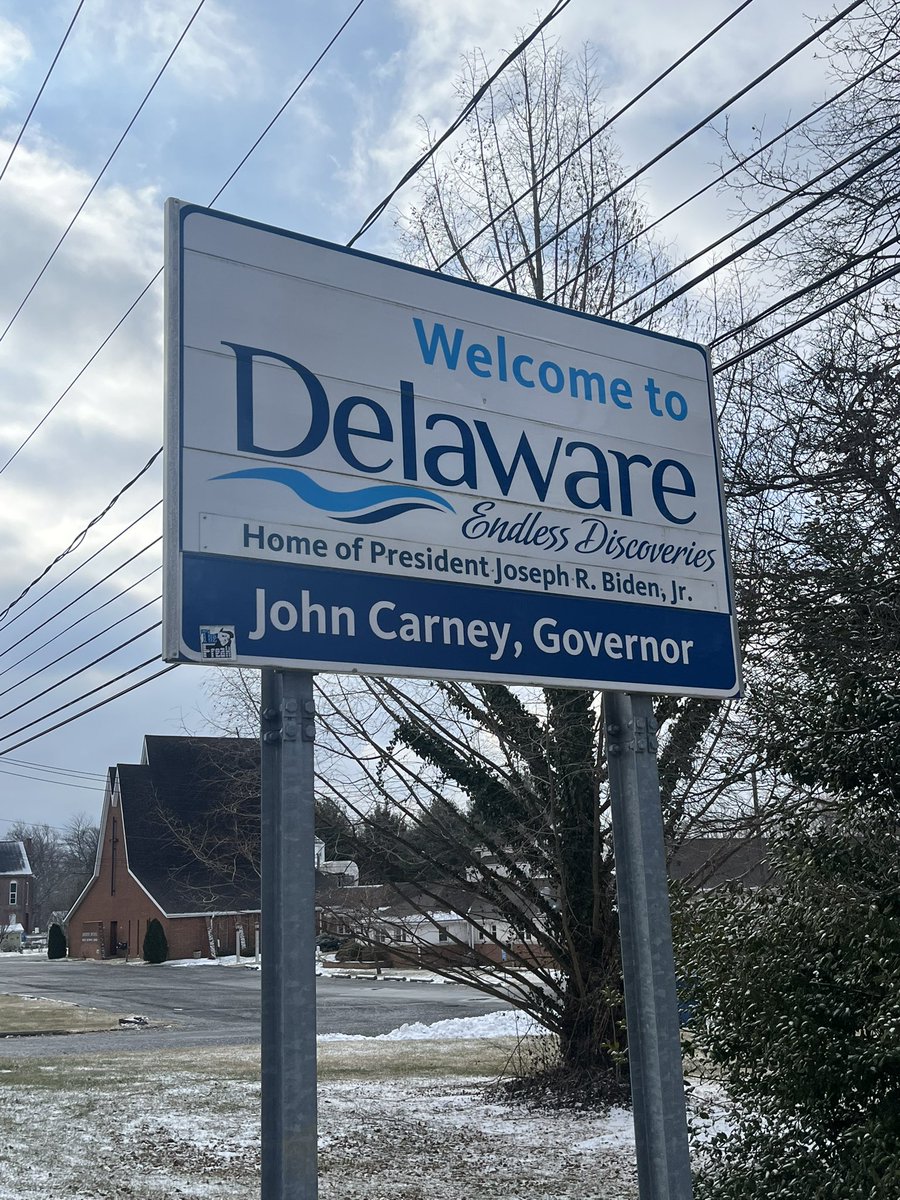 IslanderNation's tweet image. “ Delaware Governor…. tear down this sign!” #ItsFinallyOver #InaugurationDay