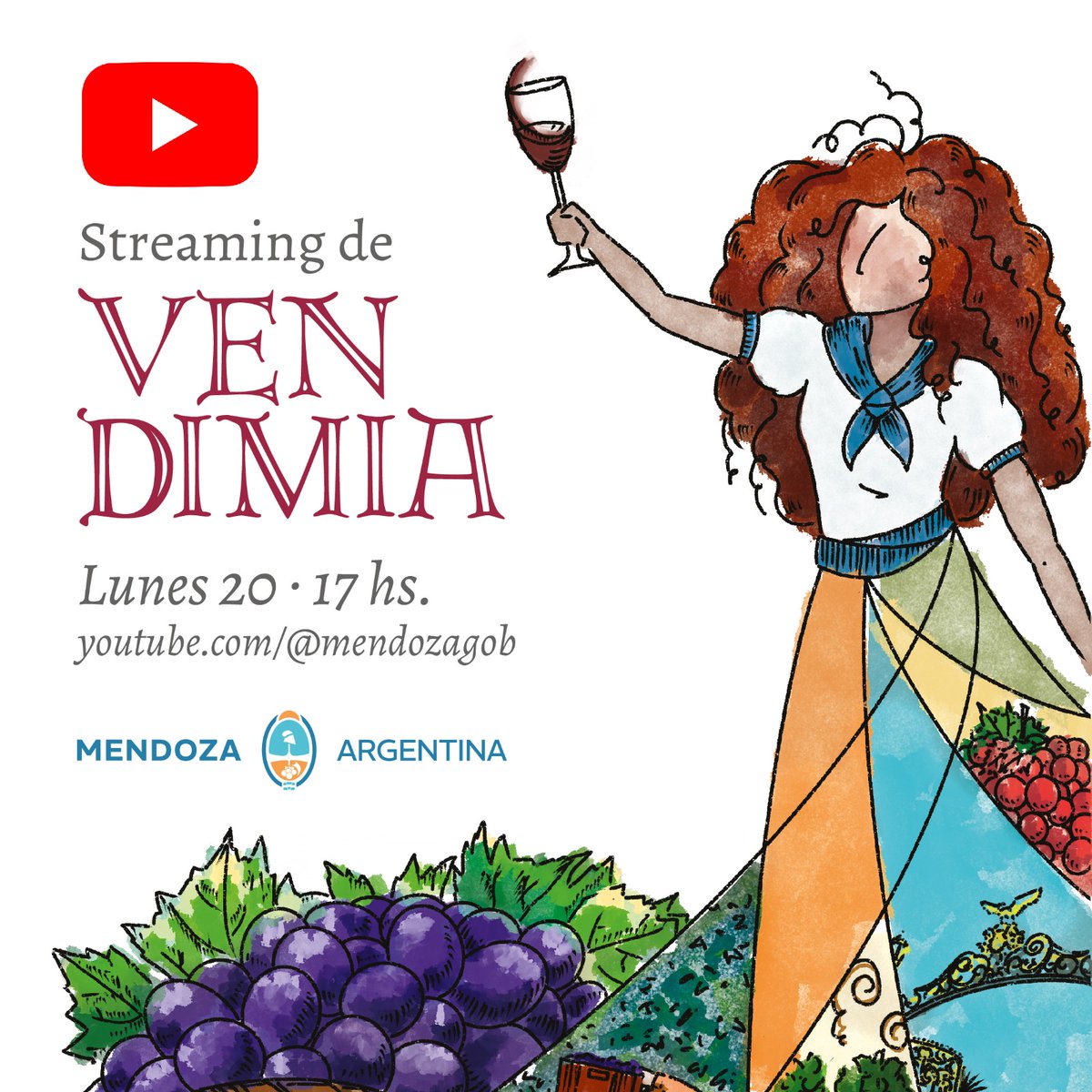 Cultura_Mza's tweet photo. ¡Llega el Streaming de #Vendimia y no te lo podes perder! ▶️ 
Si queres estar informado de todo lo que pasa al rededor de la Fiesta Nacional de la Vendimia, te esperamos todos los lunes, 17H, en el canal de https://t.co/sJLhHERF81
🤳https://t.co/BPvOuf9Xhw
#CulturaMendoza https://t.co/BxiIn3moOo