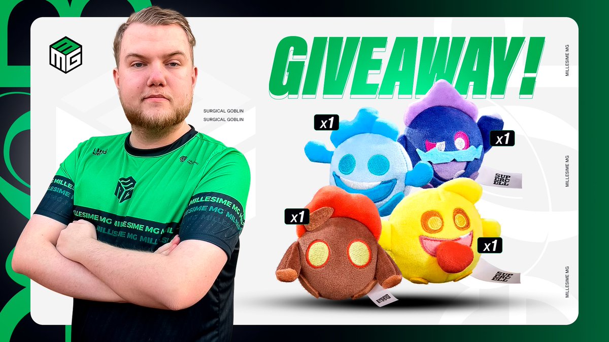Surgical Goblin (@surgicalgoblin) on Twitter photo 🟢GIVEAWAY🟢
To celebrate that I joined Millesime we are giving away 4 Clash Royale Spirit Plushies👑
✅Follow <a href="/SurgicalGoblin/">Surgical Goblin</a> & <a href="/MillesimeMG/">Millesime MG</a>
✅Retweet this tweet
Winners picked on 1st of February📝 🟢GIVEAWAY🟢
To celebrate that I joined Millesime we are giving away 4 Clash Royale Spirit Plushies👑
✅Follow <a href="/SurgicalGoblin/">Surgical Goblin</a> & <a href="/MillesimeMG/">Millesime MG</a>
✅Retweet this tweet
Winners picked on 1st of February📝