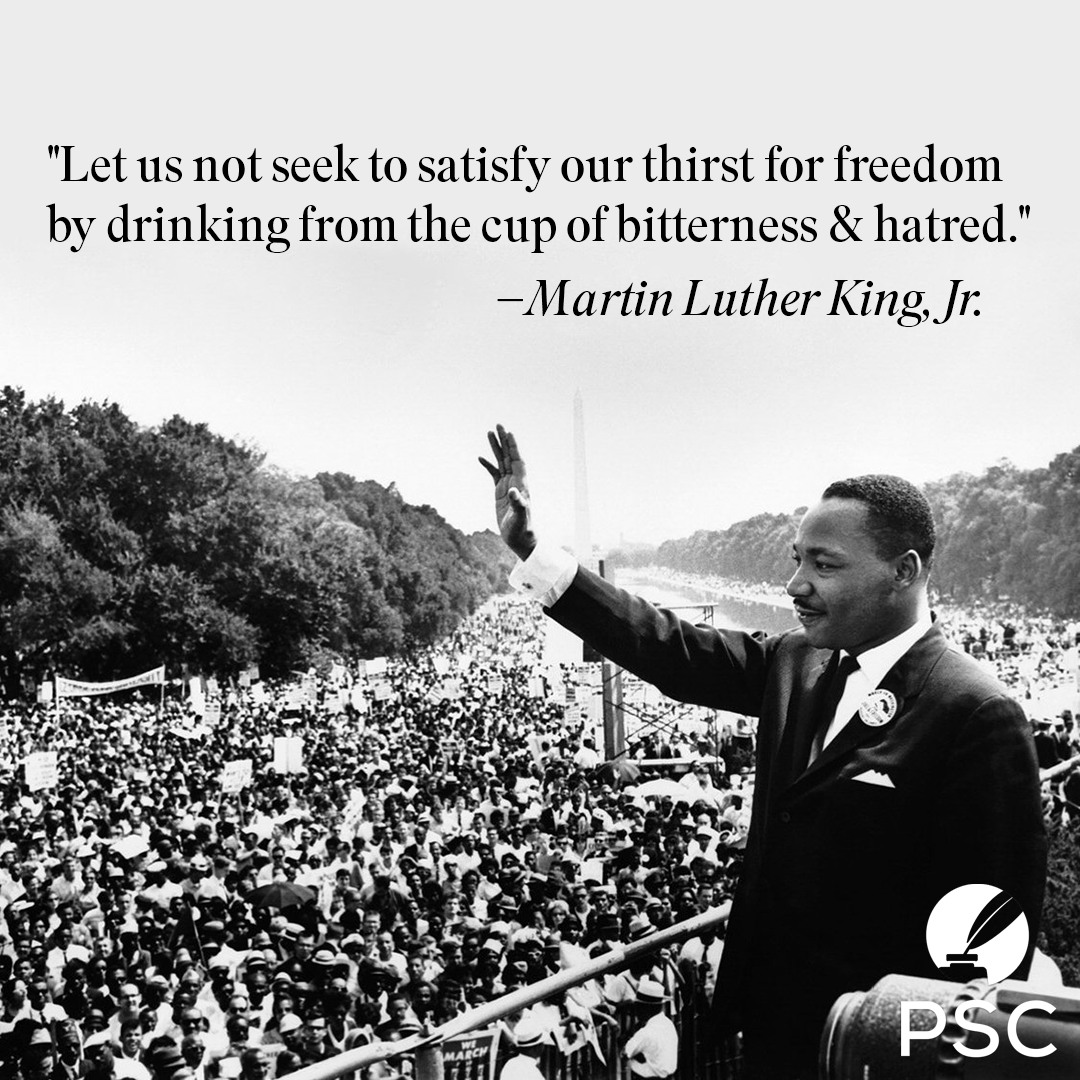 "Let us not seek to satisfy our thirst for freedom by drinking from the cup of bitterness &amp; hatred." – Dr. Martin Luther King Jr. 

A timeless reminder to lead with compassion and work toward unity. #MLKDay