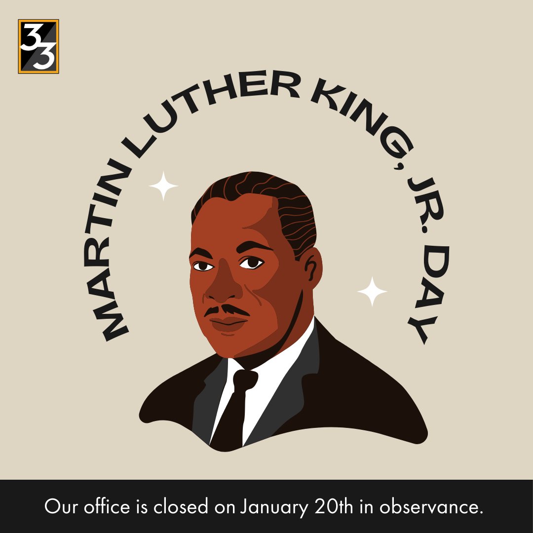 In observance of Martin Luther King Jr. Day, our offices will be closed on Monday, January 20th. This day celebrates the progress made through his tireless efforts and reminds us to never stop striving for justice and equality!