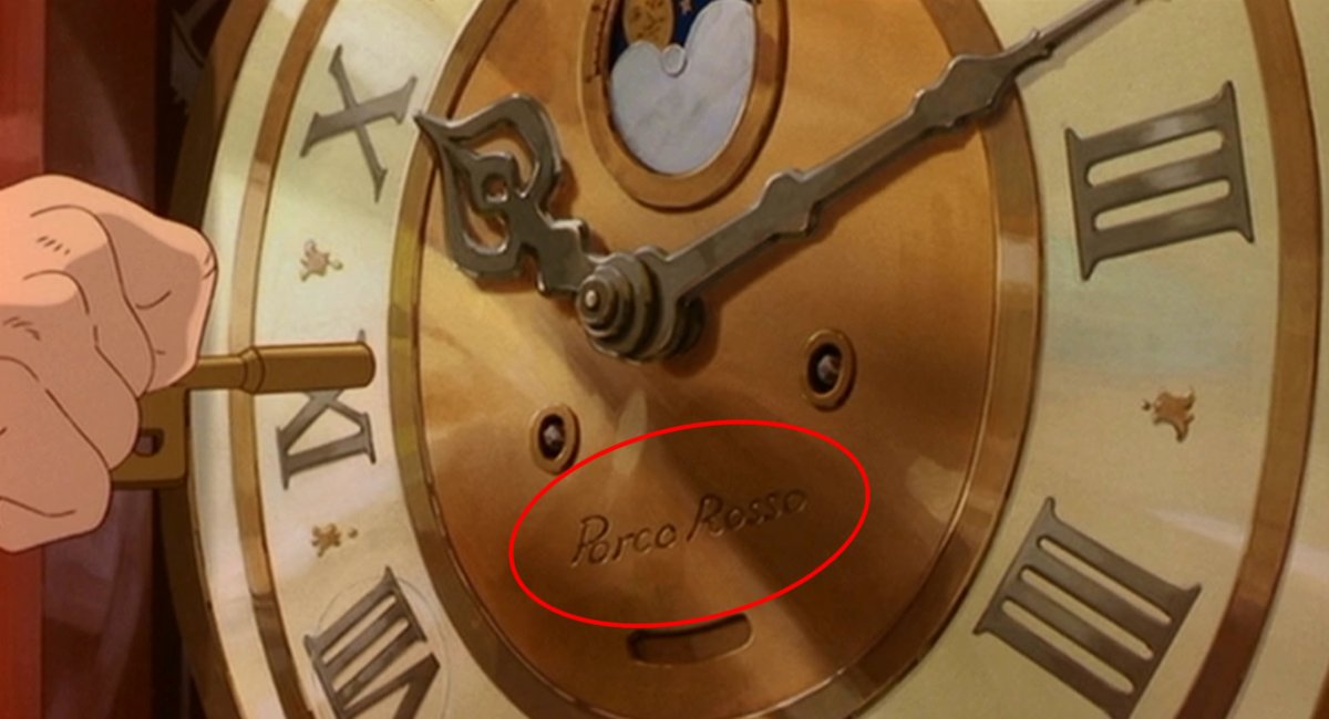 耳をすませば』の地球屋に置いたある時計には、「Porco Rosso（ポルコ