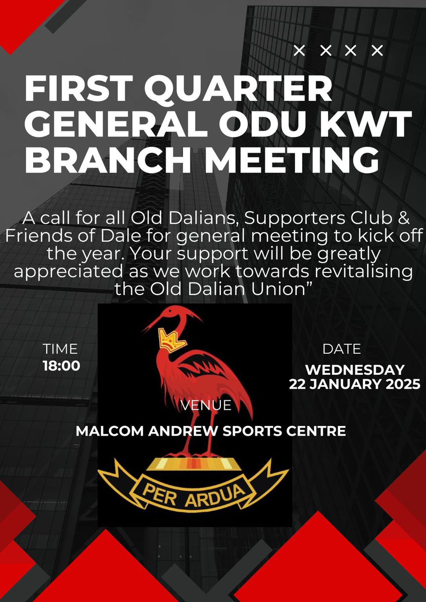 Calling all Old Dalians, Supporters, and Friends of Dale!
Join us for the first quarter General ODU KWT Branch Meeting this Wednesday at the Malcom Andrews Sports Center
Your presence and support is appreciated as we come together to strengthen our community
Please share!!🎊