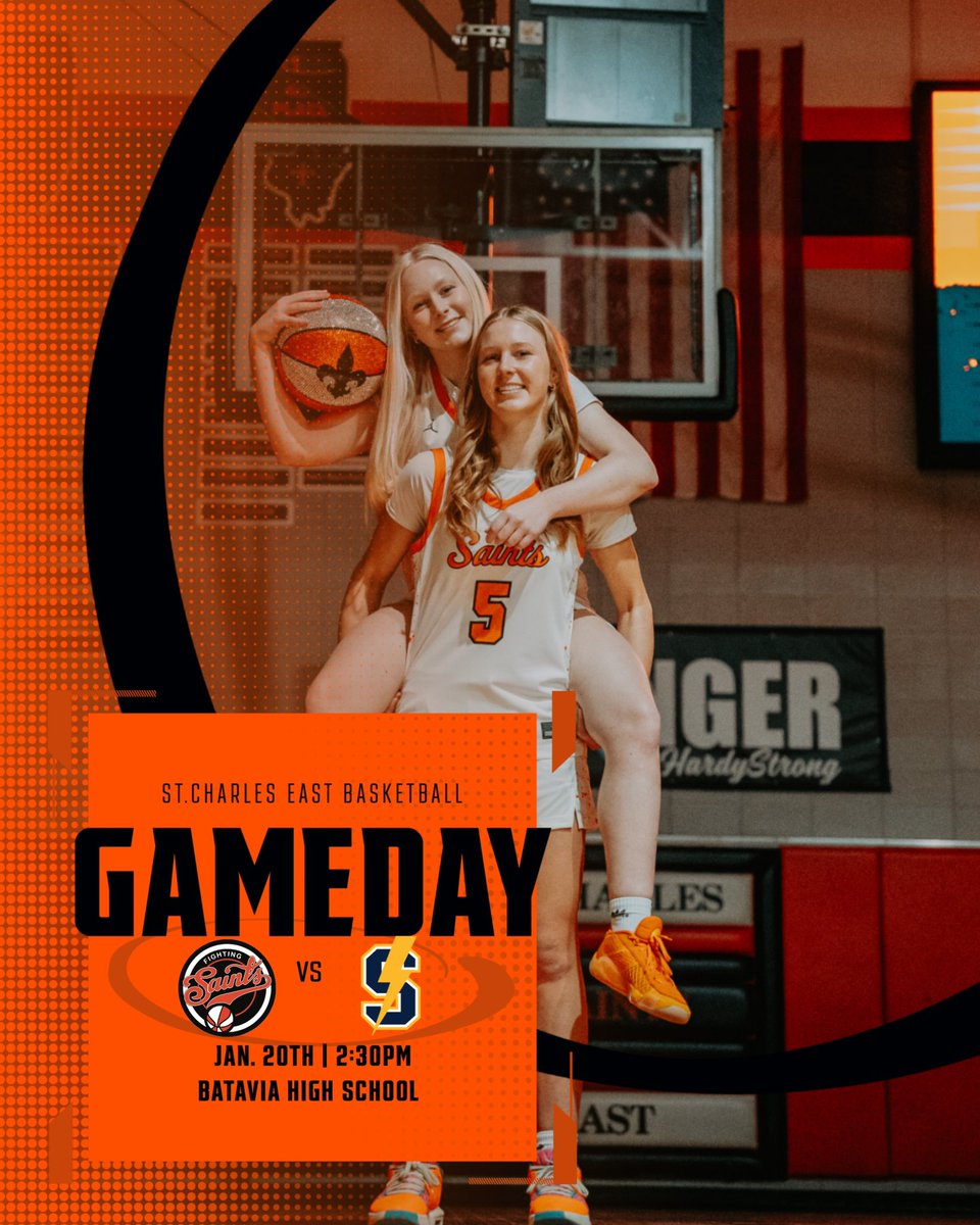 ⚜️GAMEDAY⚜️ 

Your lady Saints take on Glenbrook South today @ 2:30pm at Batavia High School! 

We know it’s cold outside, so come enjoy a fun basketball game inside &amp; cheer us on! ☺️🧡🖤⚜️🏀 

#GoSaints #SaintsPride #BeTheChange
