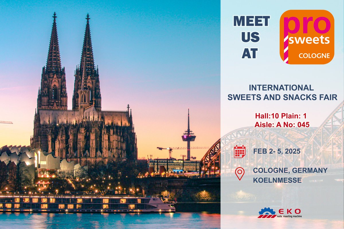 ekoroast's tweet photo. Ekoroast Nuts Roasting Machinery will attend #ProsweetsCologne
If you would like to meet there, please feel free to get in touch. We look forward to see you!
https://t.co/5PVOKwtehW
#prosweetscologne2025 #fair #exhibition #Ekoroast #Ekofi #Cologne #Prosweets  #Germany #nutroaster https://t.co/doWLqXowg0