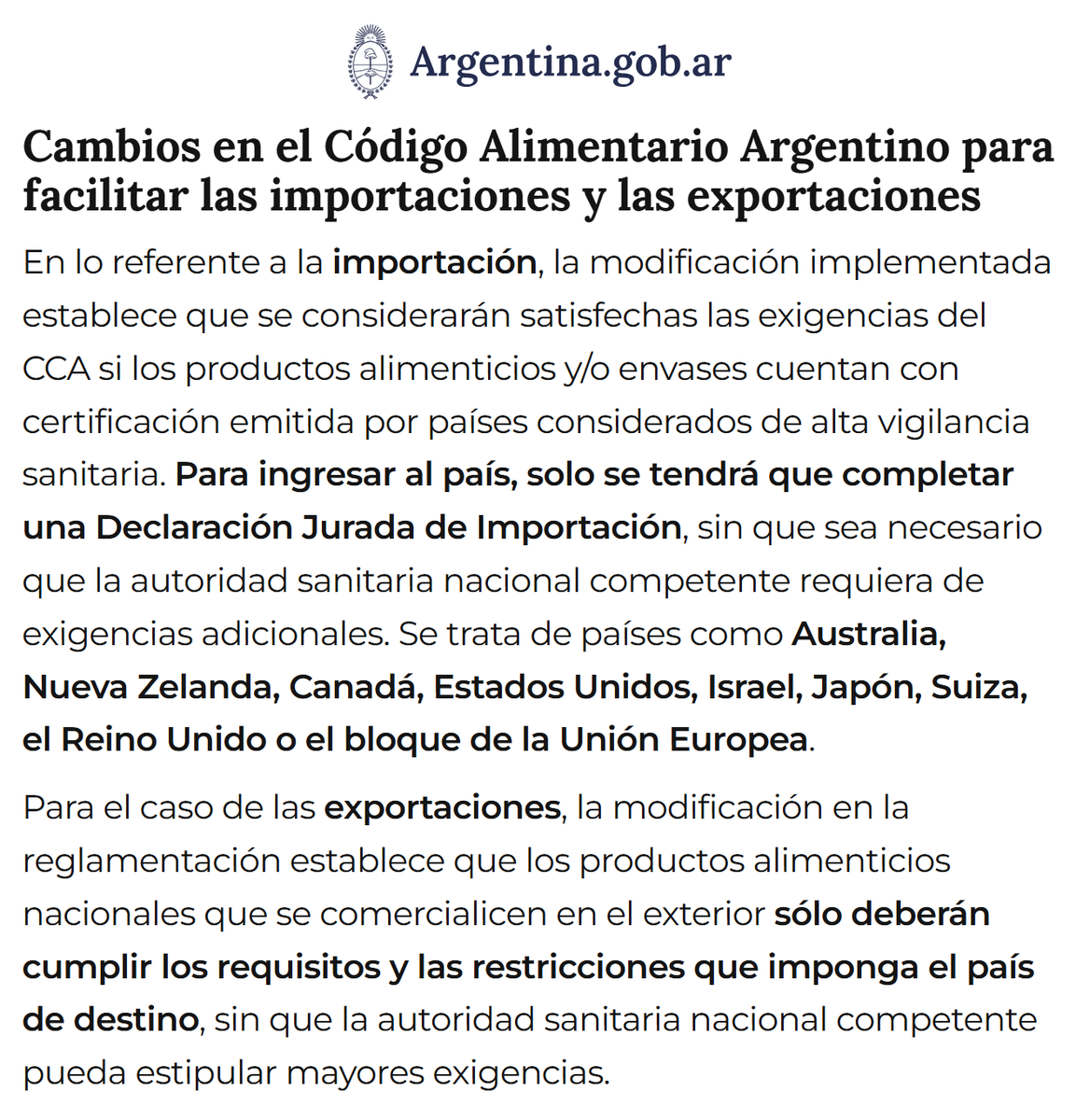 porquetendencia's tweet photo. "Código Alimentario Argentino":
Por los cambios en la importación y exportación de alimentos https://t.co/Gxfi9FgWHH
