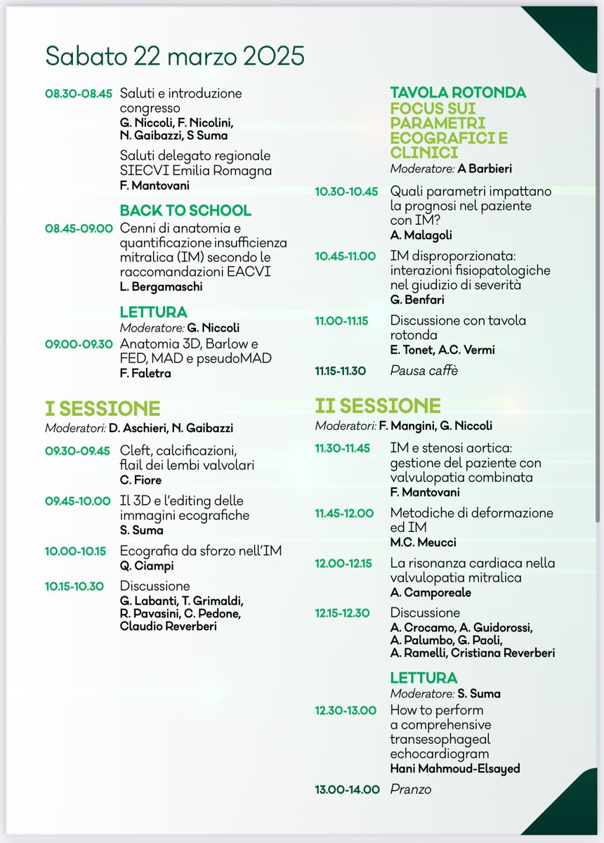 SergioSumaMD's tweet photo. MITRAL-ECHO CONGRESS 

Quando 🗓️ Sabato 22 Marzo 2025 
Dove 📍 Parma, Auditorium Paganini spazi ipogei 
Iscrizione 📑 Gratuita 
#mitralvalve #echofirst #echocardiography #Cardiology 

https://t.co/02dRWzluia https://t.co/zttbF8zCYz