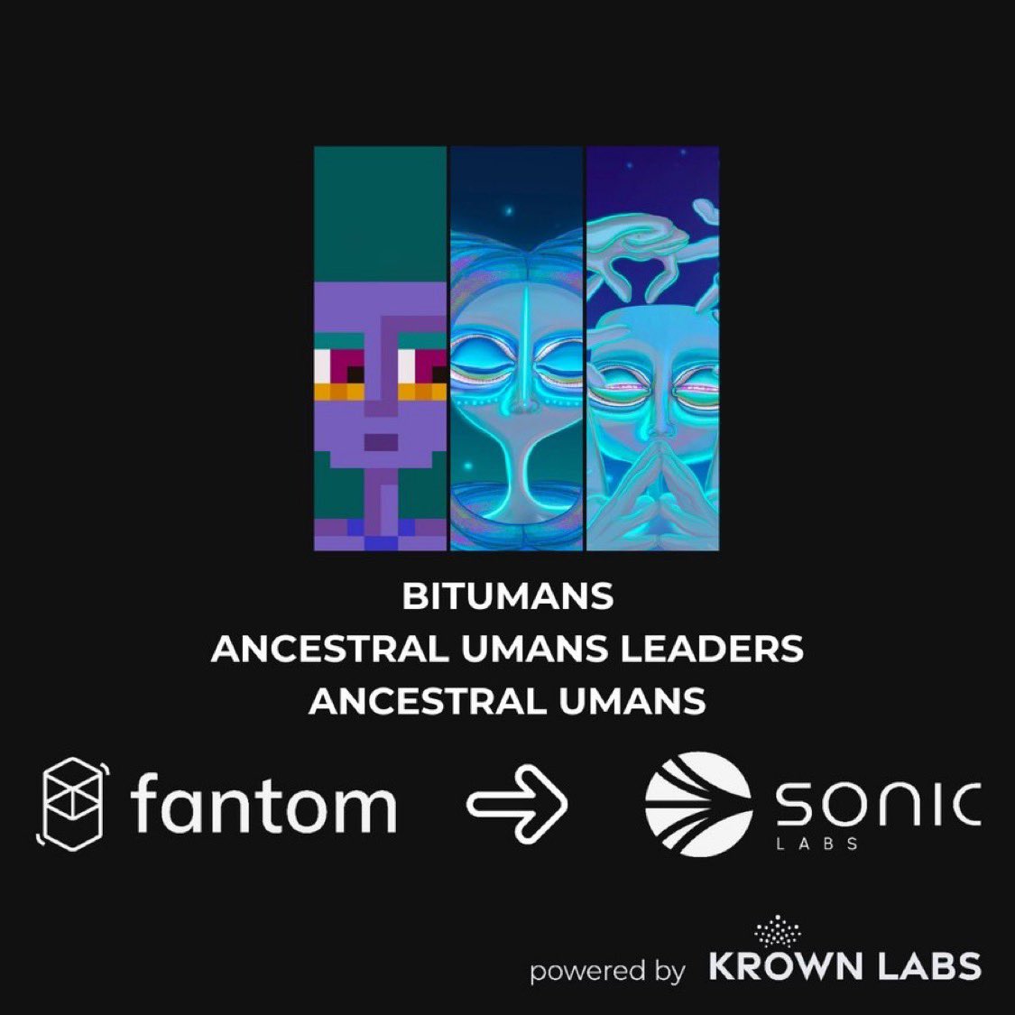 Friendly reminder: 

Ancestral Umans, Bit Umans and Ancestral Umans Leaders can all be bridged from FTM to Sonic $S via bridge.krownlabs.app and are tradable on <a href="/paint_swap/">paintswap</a>.