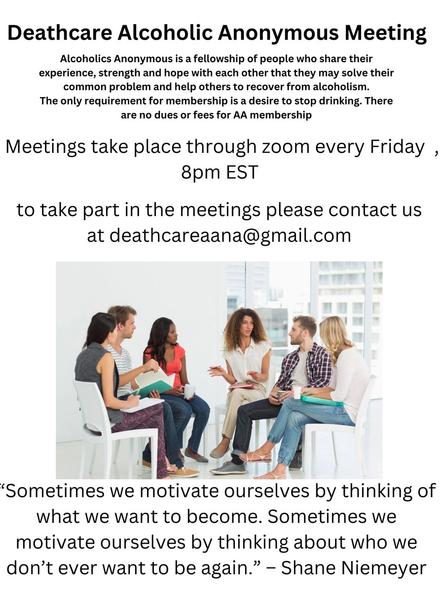 funeral.professionals.support
We are happy to announce these meetings will now be every Friday evening at 8pm est. To join please email deathcareaana@gmail.com