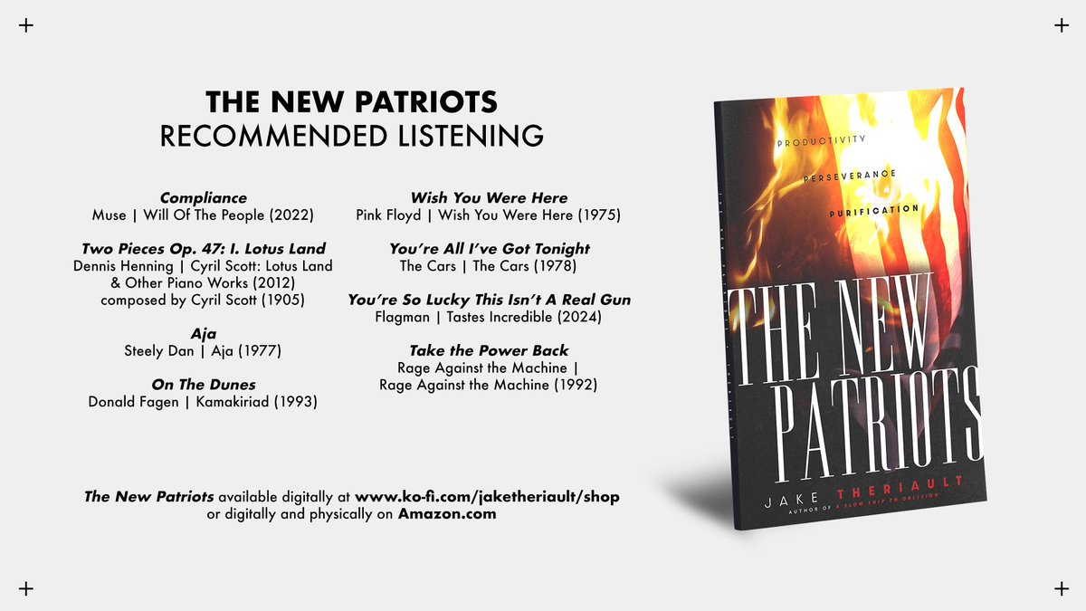 _jaketheriault's tweet photo. NEW NOVELLA ALERT: in a world where terminal illness risk total economic collapse, those who sacrifice themselves on the alter of prosperity become heroes to the State. They are THE NEW PATRIOTS.

1984 x Fahrenheit 451 x They Live. Learn more below: https://t.co/uYhjY1UDkk