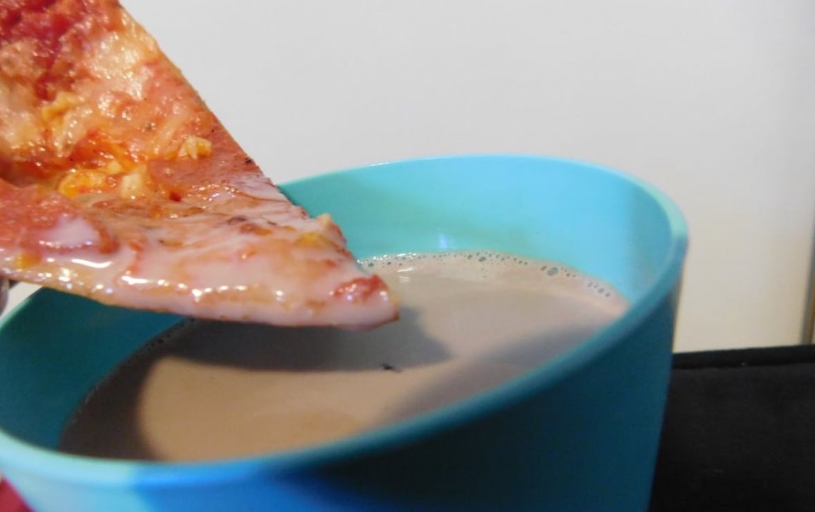 eatinerni's tweet image. Is dipping pizza in chocolate milk a thing? #isthisathing