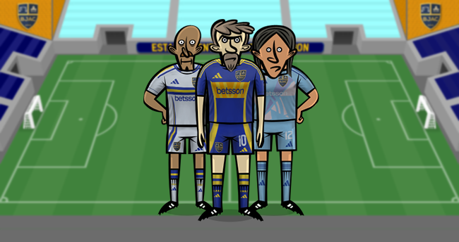 Luis Andrés Cerro (10), Anselmo Malfanti (12) y Mercurio Zamorano, joven promesa del club, presentan las camisetas de este año.

Todo de la mano de <a href="/helpttrick/">Helpttrick - Helping Hattrick</a>, por supuesto.