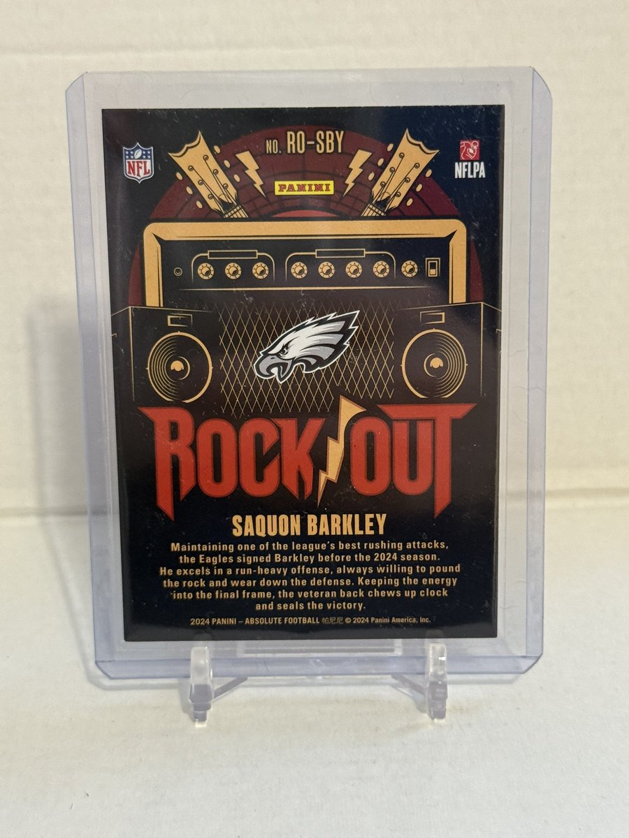 LukeTheDuke4009's tweet photo. Check out #Saquon #SaquonBarkley #2024Absolute #RockOut #Insert #Rookie #Card #EAGLES #RC #Mint #Philadelphia #Philly #NFL #THFpro https://t.co/CVxG2VKDjj #eBay via @eBay https://t.co/FOgssFiO55
