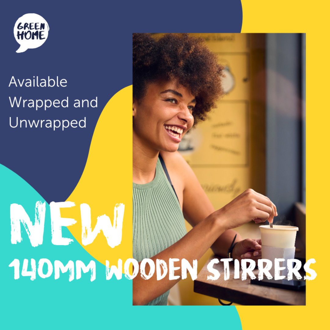 We’ve expanded our plant-based cutlery range with our NEW 140mm Wooden Stirrers!

✅ 100% Plant-based and renewable
✅ Sturdy and resistant to heat and cold
✅ Budget-friendly without compromising on sustainability

👉Let’s stir up a greener future, one sip at a time!

#GREENHOME