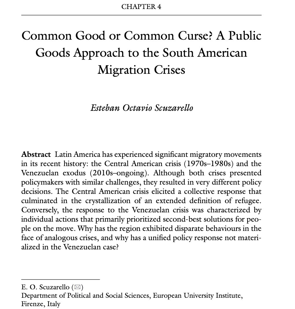 estebanscu's tweet photo. 🚨New Publication Alert🚨
I am very happy to share that my chapter on "Int Migration Governance and Public Goods" has just been published (co-edited by @velez_caballero & #RobertJames and published by @Palgrave)
Let me unpack this constructivist take on common public goods! https://t.co/dYxlcwrZYp