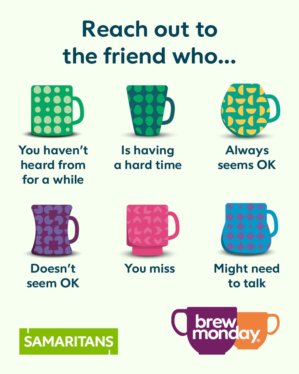 Fed up with all the twaddle about Blue Monday?  This year, we want to kick this pseudoscientific claptrap into the bin once and for all.

Any day of the year can be tough for anyone.  So, let's celebrate #BrewMonday instead.

Just grab a cuppa and have a catch up with a friend...