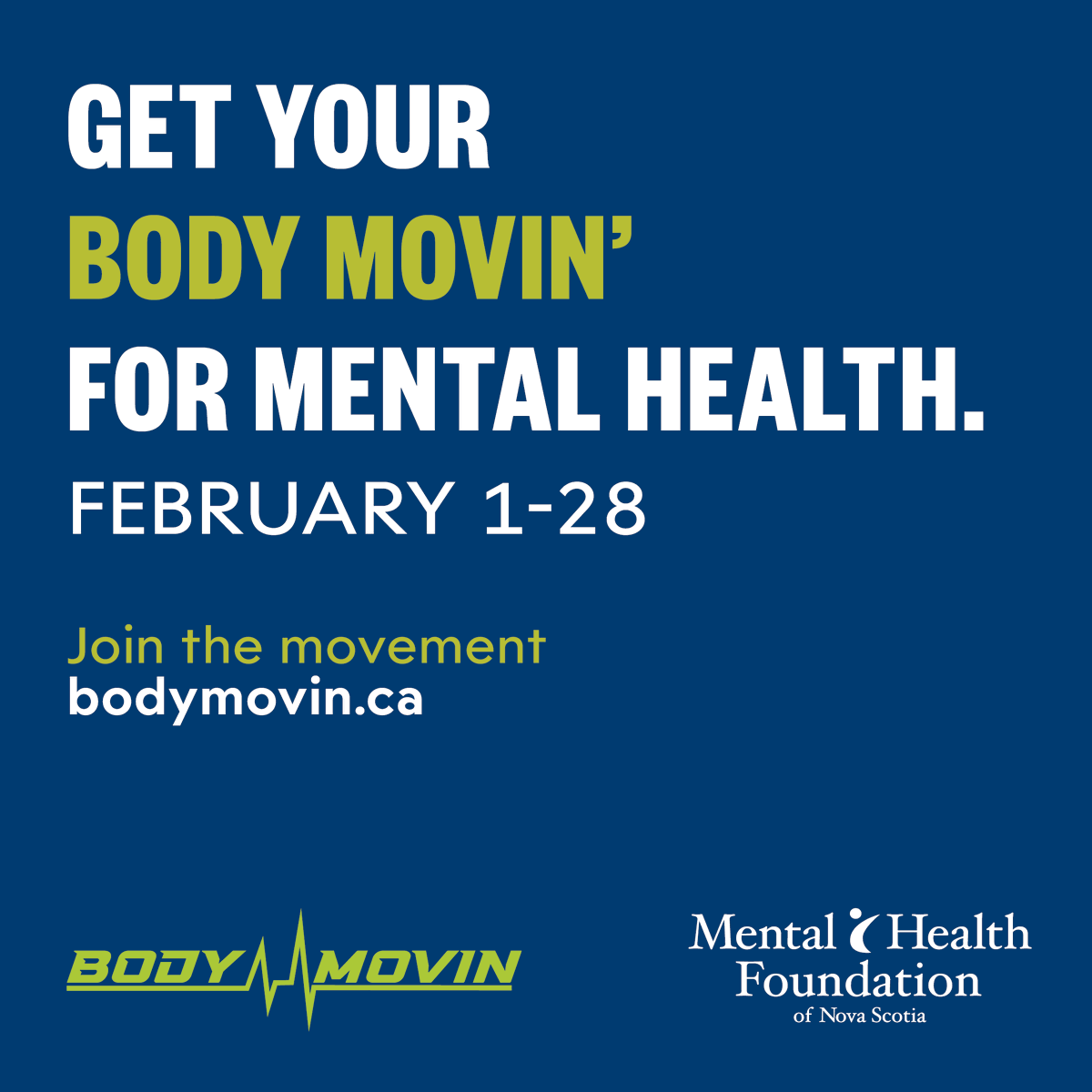 Please help us raise vital funds for mental health and addictions support right here in Nova Scotian communities. Gather friends, family &amp; coworkers to get movin', have fun, and give back. 

How will you move? 

Learn more &amp; sign up at bodymovin.ca