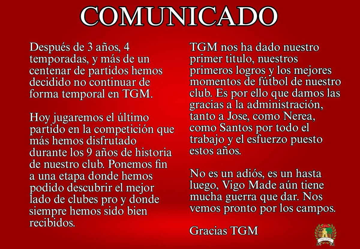 COMUNICADO OFICIAL: Gracias TGM <a href="/LigaTGM/">Liga TGM</a>