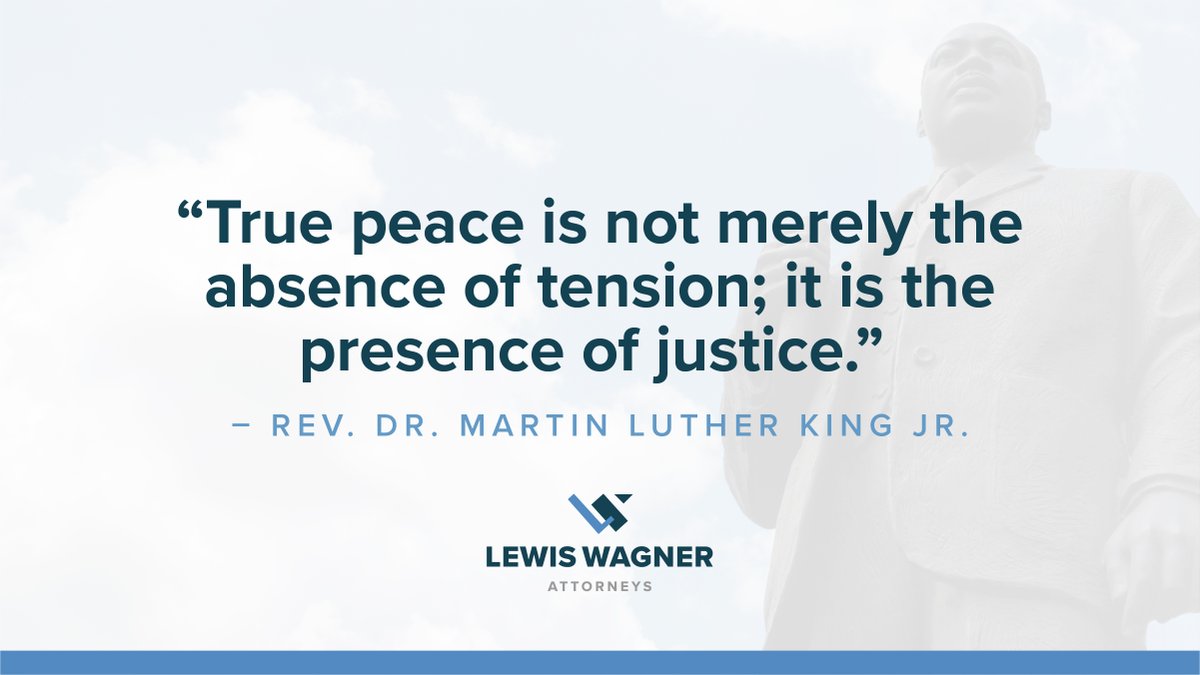 Today, we honor the enduring legacy of Rev. Dr. Martin Luther King Jr. 

As we reflect on his vision, we reaffirm our dedication to equality, fairness, and protecting the rights of all people. Let us continue his work and strive for a world where justice and peace prevail.