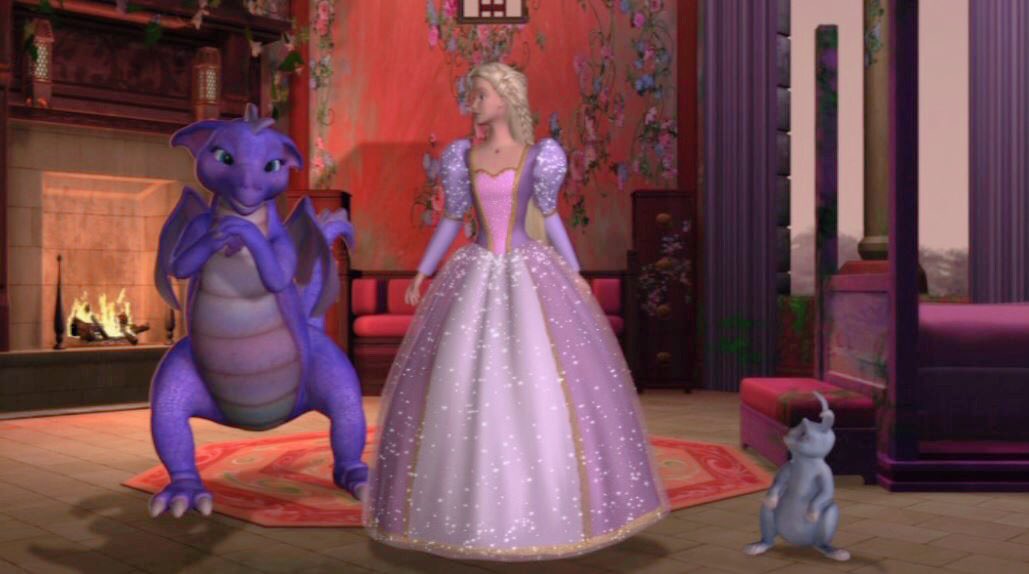 barbieoldmovies's tweet photo. the dress painting scene in barbie as rapunzel 💜 https://t.co/sIfrqgFI7V