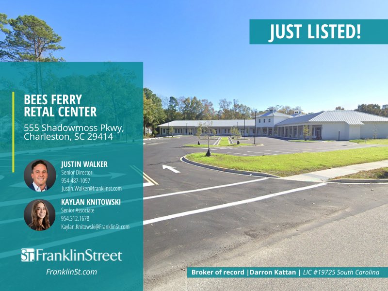 Good morning world 🔥 here’s a new listing <a href="/jwalkCre/">Justin Walker</a> and I just got up in Charleston, SC! 

Brand New 2025 Construction 

The interesting part of this deal is that ownership will credit $50 in TI allowance and 6% leasing commissions at closing which will allow some cushion for
