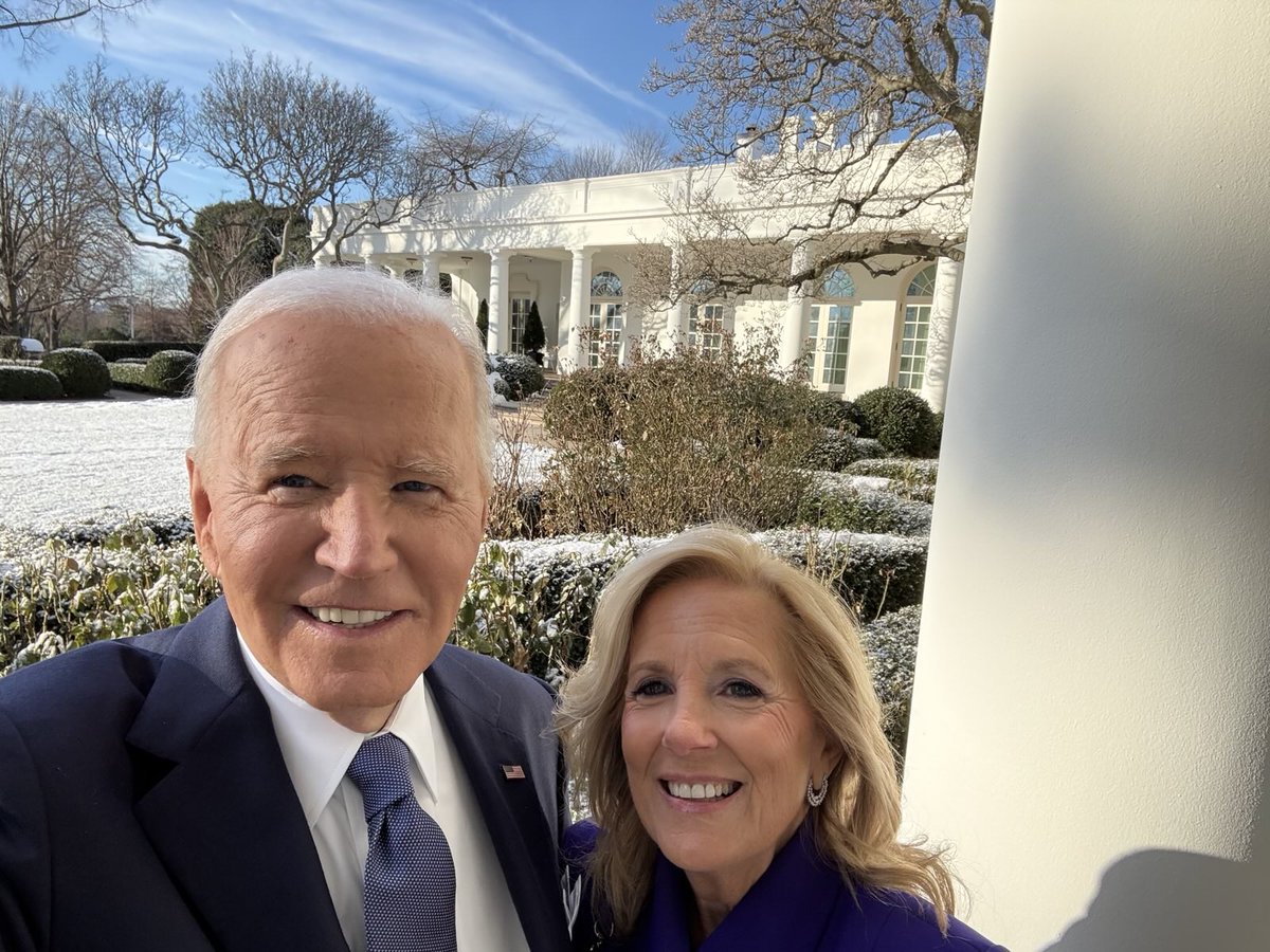 President Biden shares final selfie of his term:

“We love you, America.”