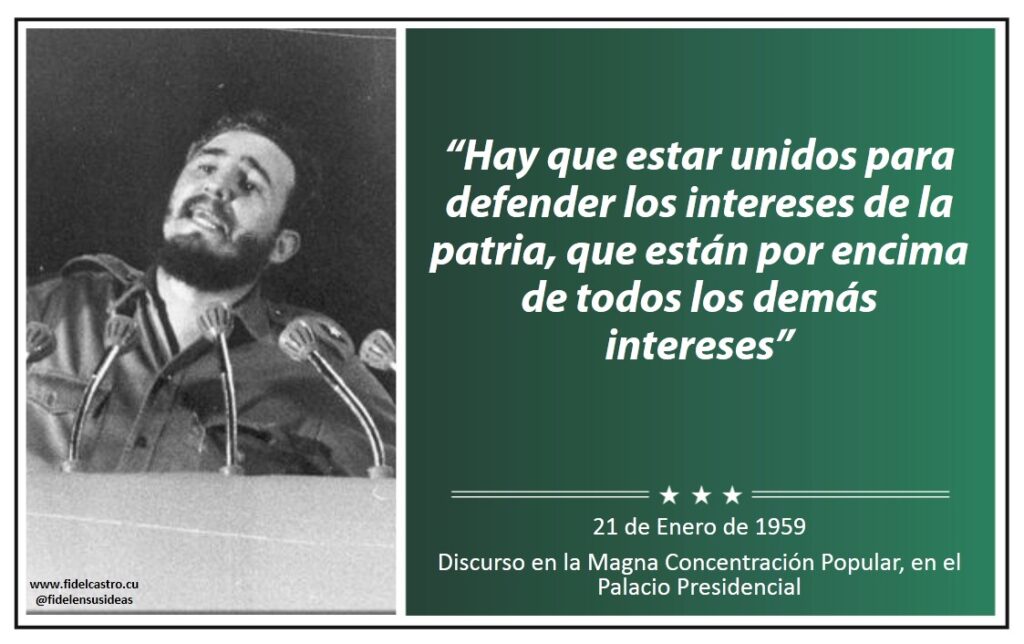 CubaMicons's tweet photo. #Fidel🎙️21/01/1959
"La Revolución Cubana se puede sintetizar como una aspiración de  justicia social dentro de la más plena libertad y el más absoluto  respeto a los derechos humanos. Nuestra Revolución hay que defenderla  como se defiende, no algo de Cuba, sino algo de América". https://t.co/Vo5BGu84rP