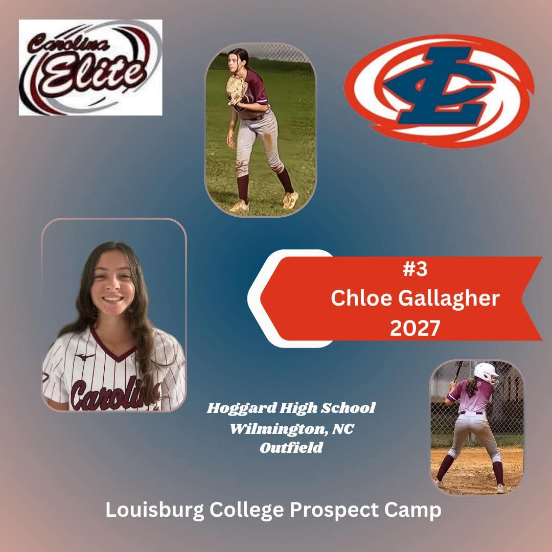 EliteGulick09's tweet image. CAMP ALERT!!!! Our (2027) Speedy OF/Slapper  @chloe_gall03 Heads to @EsportsAtLC for Future Prospect/Hitting Camp today w Coach Lee n Staff #GetBigDoWork #BeElite @CarEliteNCorg @SCULNU2 @WilmingtonCamps