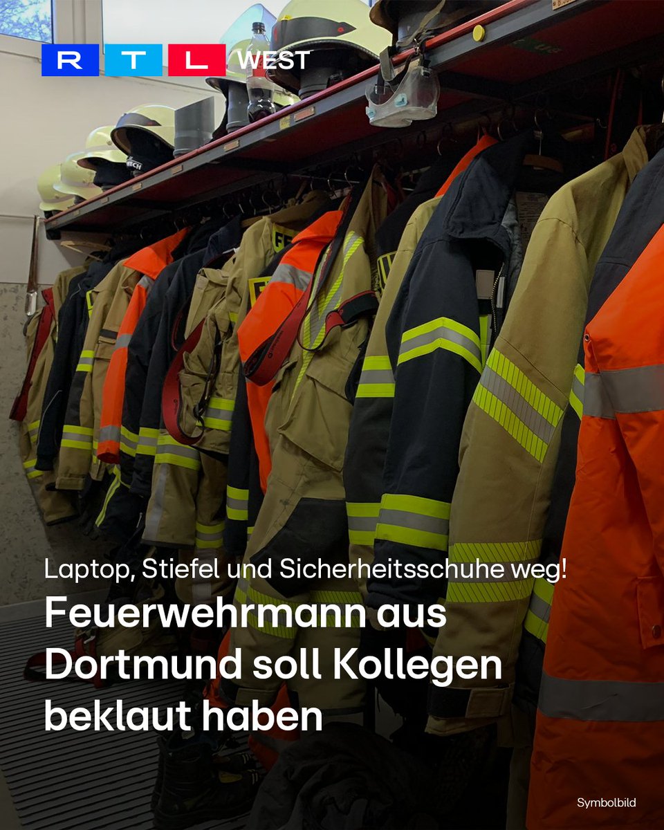 RTLWEST's tweet image. Ein 32-jähriger #Feuerwehrmann steht unter Verdacht, seine Kollegen bestohlen zu haben. Besonders im Visier hatte er offenbar die mehr als 200 Euro teuren #Sicherheitsschuhe, die jedem Feuerwehrmann zugeteilt werden. Auch ein Laptop sowie Stiefel der Freiwilligen #Feuerwehr