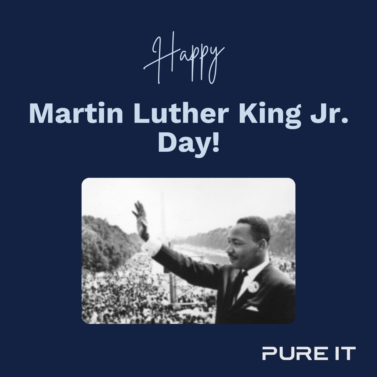 Pure IT offices are closed today in honor of Martin Luther King Jr. Day. If you need immediate assistance, please call us at (281)-378-7737 (Option 1). Calls will be routed to our on-call Service Desk Agent, who will return your call as soon as possible.