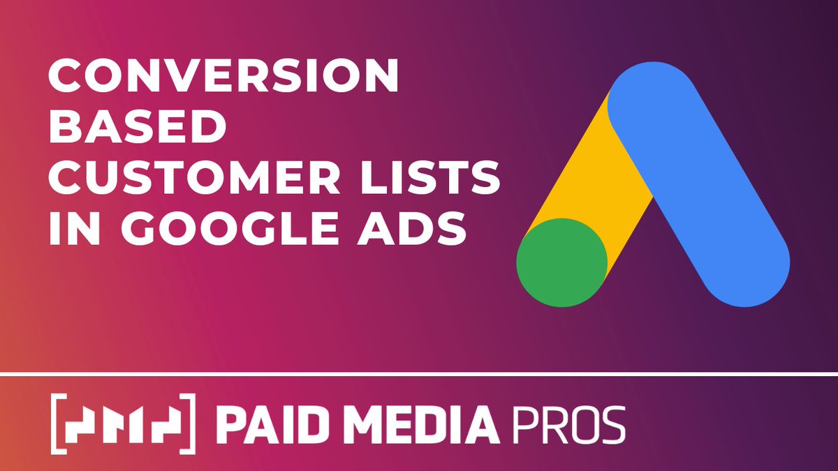 Joe Martinez (@milwaukeeppc) on Twitter photo Learn how to create customer lists based upon Conversion actions in #GoogleAds on the <a href="/PaidMediaPros/">Paid Media Pros</a> channel. >> youtu.be/7wb2_STyqlA Learn how to create customer lists based upon Conversion actions in #GoogleAds on the <a href="/PaidMediaPros/">Paid Media Pros</a> channel. >> youtu.be/7wb2_STyqlA
