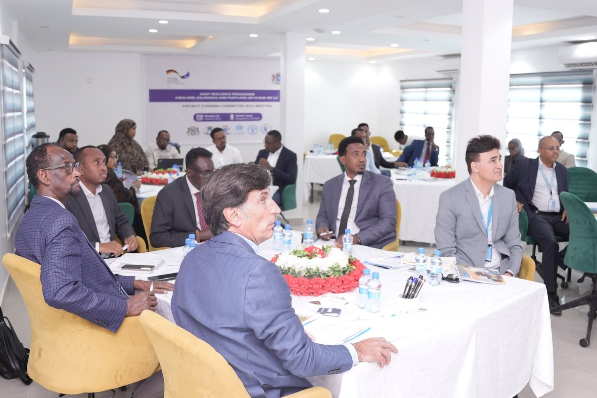 Mo Shire (@moshireh) on Twitter photo Chaired today the JRP 2.0 Project Steering Committee (PSC) meeting where key stakeholders discussed project challenges & successe; advocating for a sustainable, community-driven livelihood programme. <a href="/FAOSomalia/">FAO in Somalia</a>
<a href="/unicefsomalia/">UNICEF Somalia</a> <a href="/WFPSomalia/">WFP Somalia</a> <a href="/MoPIED_Somalia/">MoPIED</a>
#ResilienceSomalia Chaired today the JRP 2.0 Project Steering Committee (PSC) meeting where key stakeholders discussed project challenges & successe; advocating for a sustainable, community-driven livelihood programme. <a href="/FAOSomalia/">FAO in Somalia</a>
<a href="/unicefsomalia/">UNICEF Somalia</a> <a href="/WFPSomalia/">WFP Somalia</a> <a href="/MoPIED_Somalia/">MoPIED</a>
#ResilienceSomalia