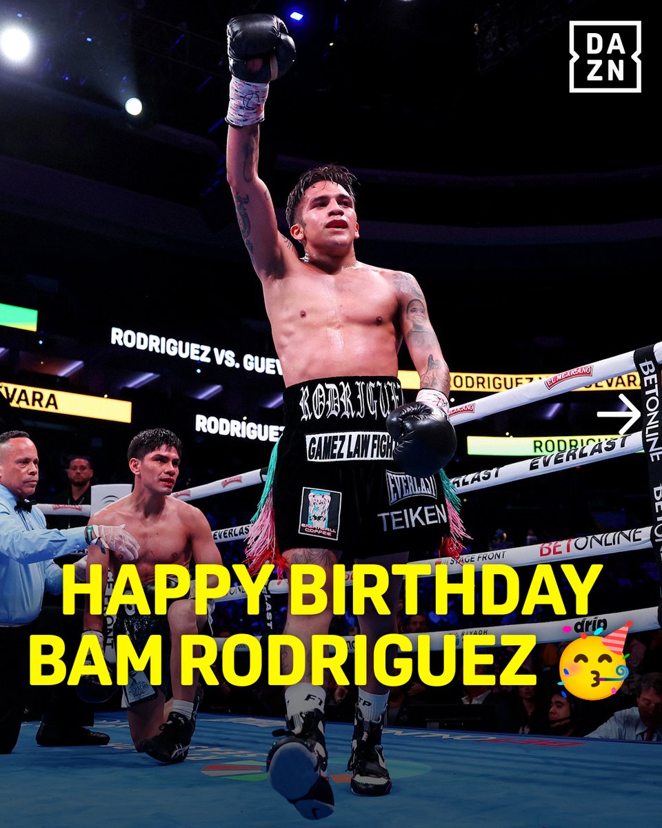 DAZNBoxing's tweet photo. A P4P star turns 25 today 🤩

Happy birthday @210bam 🥳️ https://t.co/Y9ZqpqUzT0