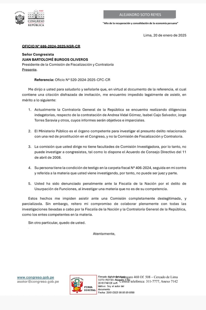 Sí a las investigaciones por autoridades competentes, no al populismo ni al show mediático.