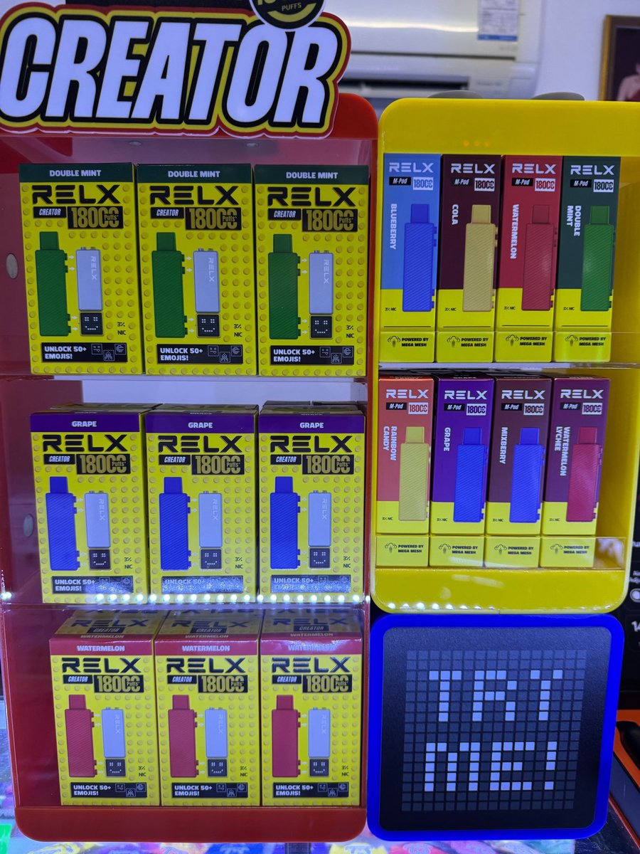 PodChanthaburi's tweet photo. 🧸RELX CREATOR 18000 PUFFS 🔥
เครื่อง+น้ำยา Set ละ 390.-  ส่งฟรี
เฉพาะน้ำยา 260.- ส่งฟรี
📲สั่งของจิ้มเลย >>> https://t.co/nMiWtl9Tmk
#พอตกำแพงเพชร #บุหรี่ไฟฟ้า #relxcreator #relx18k #หัวrelx #หัวพอตกำแพงเพชร #relxlego #พอตส่งด่วนกำแพงเพชร #ร้านพอตกำแพงเพชร https://t.co/ML8zZng4Jm