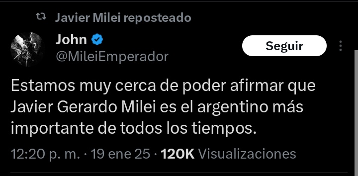 "Javier Milei reposteado"

La distancia entre el Presidente y la realidad está tomando dimensiones irreversibles.